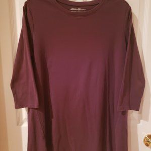 Eddie Baur tunic tshirt, XL, maroon in color